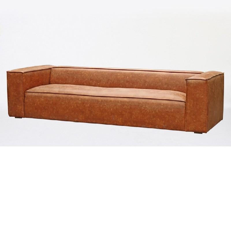 Canapé Hazou marron clair 4 places - Design chic et contemporain - L280 x H68 x P99 cm_0