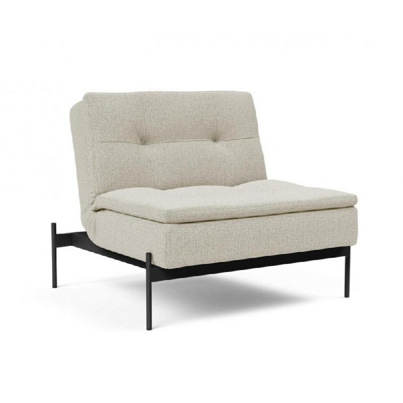Innovation Living - Fauteuil lit design DUBLEXO Lauge Mixed Dance Natural convertible 90x115 cm - pieds métal noir_0