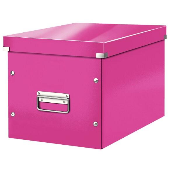 LEITZ Lot de 6 Boîte de rangement Click & Store Wow, format cube, coloris rose métallique - rose 61080023_0
