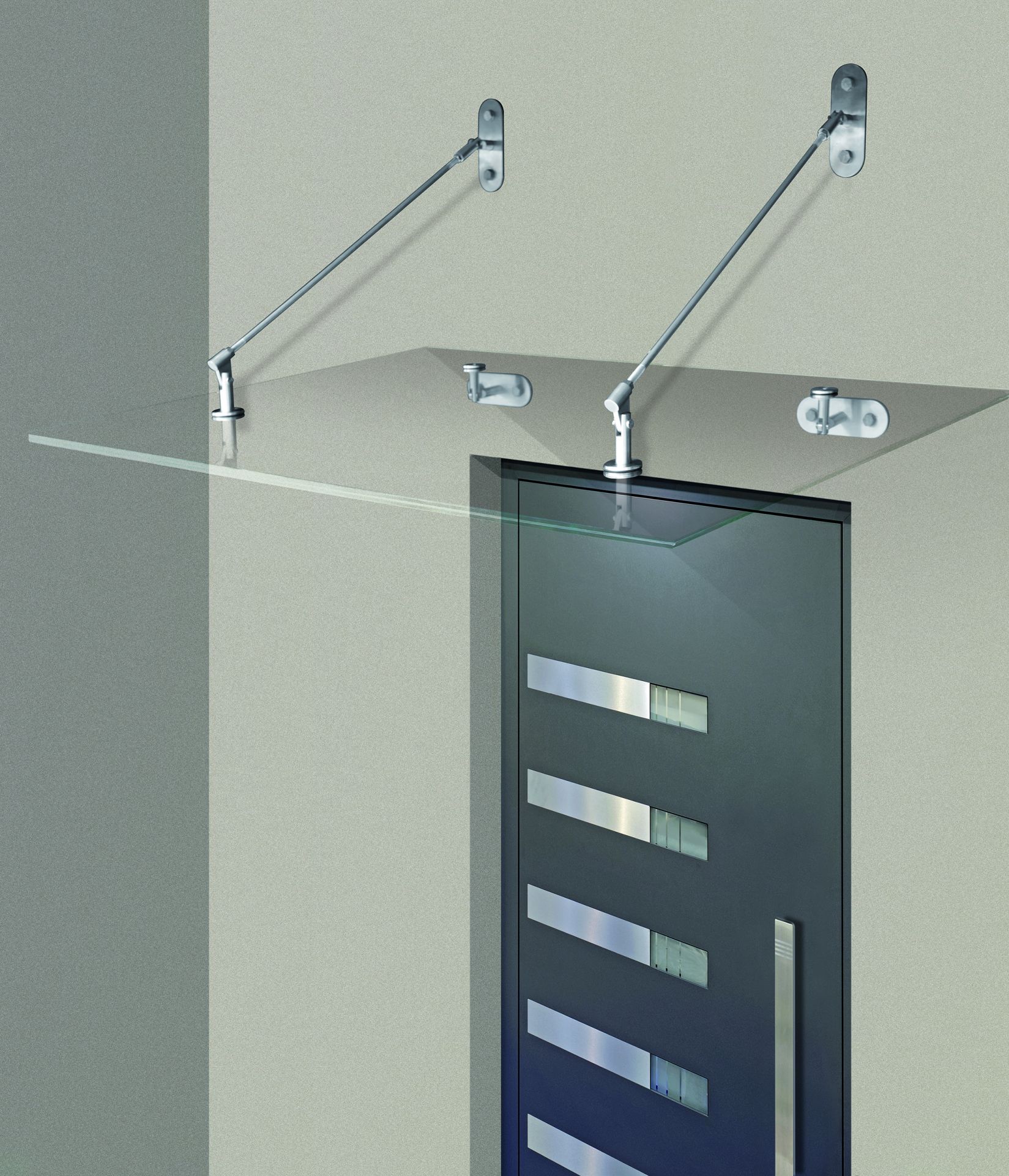 Marquise n°1 - 1,60 x 1,00m - Verre 88/4 feuilleté trempé - Fixation inox_0