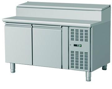 Meuble de préparation réfrigéré en inox - profondeur 700 ou 800 mm - 2 ou 3 portes - températures -2°C à +8°C_0