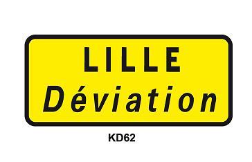 Panneau temporaire de type K62 - Confirmation de déviation - Classe 1, 2 et 2 DG - Gamme 1300x900 mm à 1900x900 mm_0