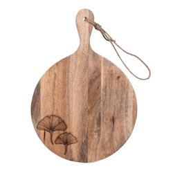 Planche à découper ronde Ginkgo 43x30 cm - Bois massif marron - Table Passion_0