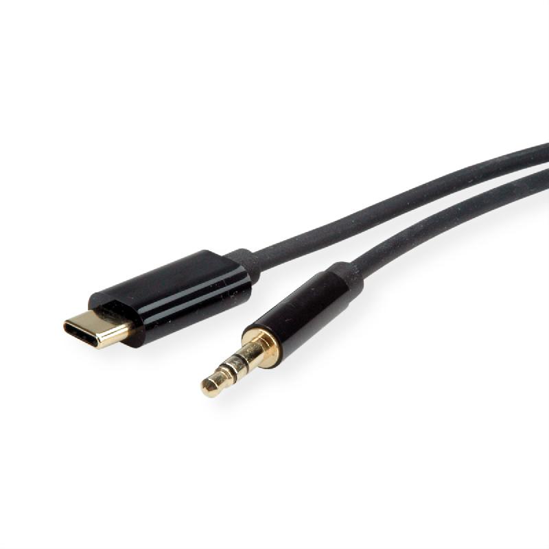 ROLINE Adaptateur Type C - 3,5mm Audio, M/M, noir, 3 m_0