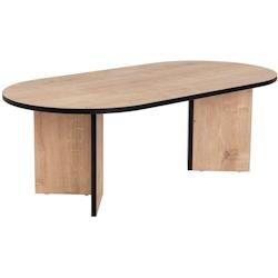 Table basse ovale en aggloméré Sable chêne, noir Hanah Home - 8684283441570_0