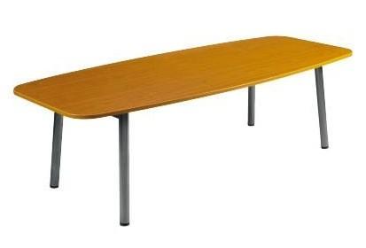 Table de réunion oblong - plateau mélaminé 25 mm - structure renforcée et piètement métal époxy_0