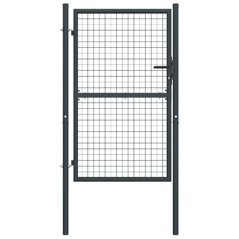 Vidaxl portail en maille de jardin acier galvanisé 100 x 225 cm gris 145774_0
