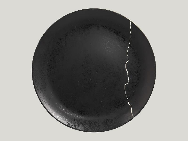 ASSIETTE COUPE PLATE ROND NOIR PORCELAINE Ø 31 CM KINTZOO RAK