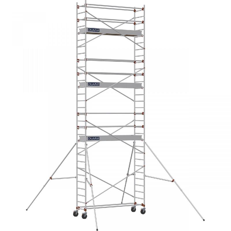 Échafaudage roulant aluminium AL 255 version standard - Hauteur de travail : 8,90 m - DUARIB - 613817_0