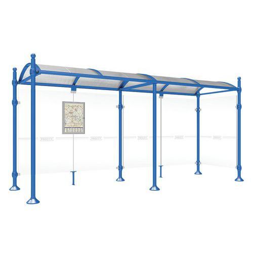 ABRI BUS PROVINCE 5 M 1 BARDAGE LAT. POMMEAU BOULE BLEU 5010 - PROCITY