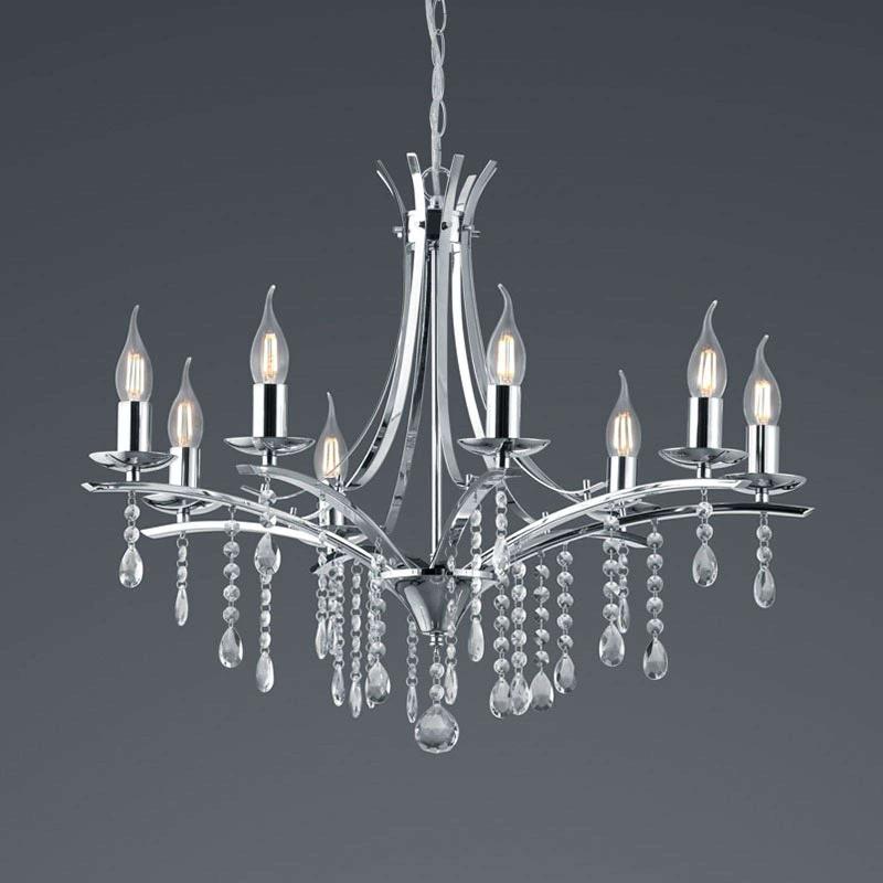 TRIO LIGHTING APPLIQUE LUCERNA AVEC PENDENTIF EN VERRE, 8 LAMPES