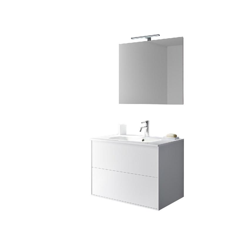 AQA Design Composition de salle de bain en mélamine, 4 pièces, IGEA blanc mat L.71 P.46,5 H.190 MPIG07-O1 - blanc Bois manufacturé MPIG07-O1_0