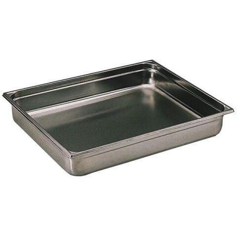 BAC GASTRONORME PLEIN INOX - SANS ANSE - GN 2/1 PROFONDEUR 2 CM