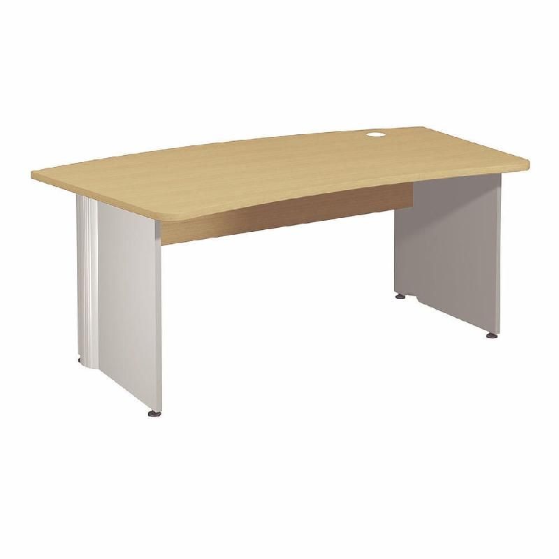 BUREAU DIRECTION ACTIVITY 2 - L. 180 X P. 100 CM - PLATEAU POIRIER 'ACTIVITY' - PIEDS PLEINS ALUMINIUM