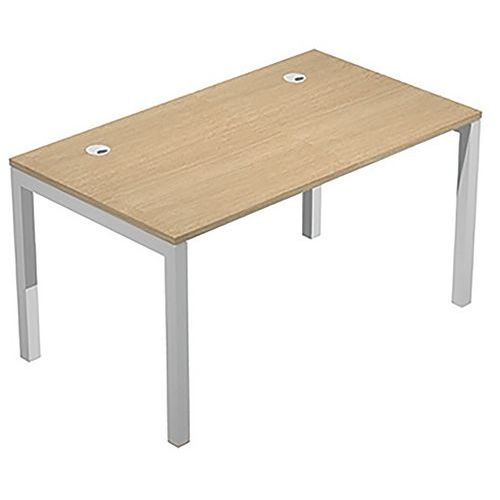 BUREAU PIED MÉTAL TRENDY ÉPAISSEUR 25MM - 140CM CHÊNE BLANC - ARTARREDI