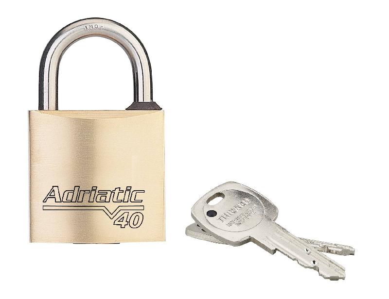 Cadenas à clé Adriatic - 40 mm - Laiton monobloc - Thirard - Sécurité optimale en milieu humide_0