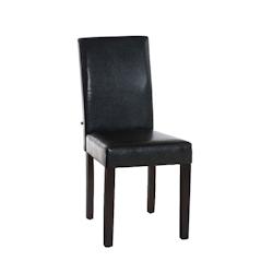 CLP Chaise de salle à manger Ina similicuir avec pieds en Bois Marron/Marron foncé - marron polyester 18506603_0