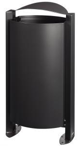 Corbeille publique 100L - Pied Arkea gris manganèse - Acier anticorrosion et poudré anti-UV_0