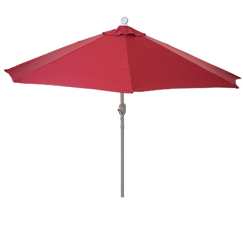 Décoshop26 - Demi parasol semi-circulaire balcon terrasse UV 50+ polyester/aluminium 3kg avec une portée de 300 cm bordeaux sans 04_0003846 - alumin_0