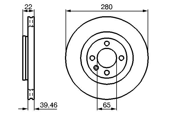 Disque de frein BOSCH 0986478508 - Ventilé intérieur - 4 trous - Boîte de 2 disques_0