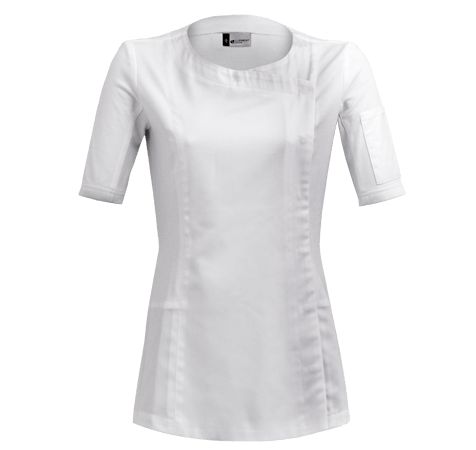 Dolce - Veste de cuisine femme - Clément Design - Encolure V, plastron croisé, manches courtes_0