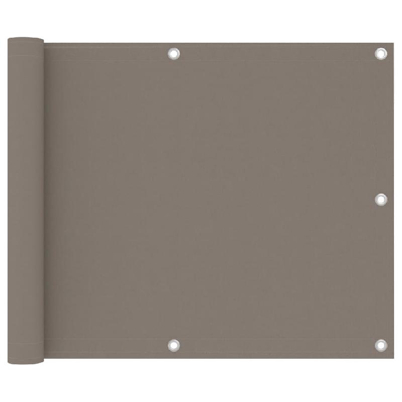 Écran de balcon brise-vue pare-vue - Protection intimité - 75 x 600 cm - Tissu Oxford taupe - 02_0010387_0