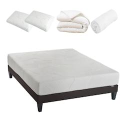 Ensemble   Matelas Mémoire de forme + Sommier + Accessoires 180x200 cm OSLO OLYMPE LITERIE - blanc 4VP.OS.K15.K.1820_0