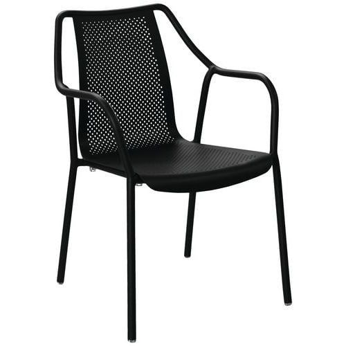 FAUTEUIL BARI ALU - NOIR - PROLOISIRS