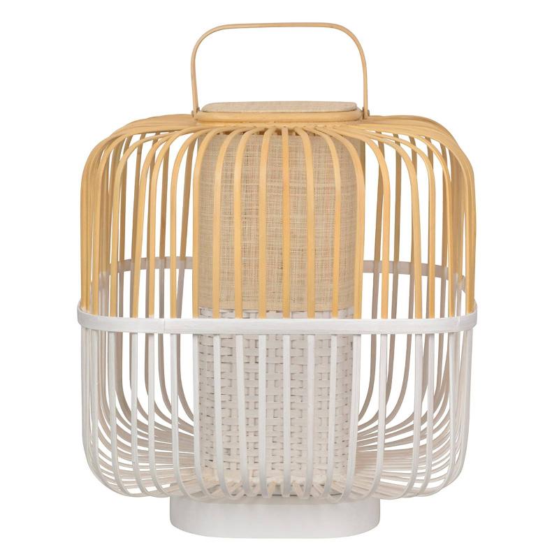 FORESTIER BAMBOO SQUARE M LAMPE À POSER BLANCHE