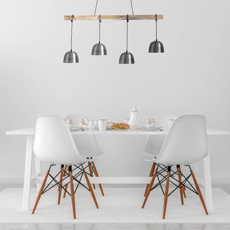 GLOBO SUSPENSION HERMI I POUTRE, À 4 LAMPES, GRIS