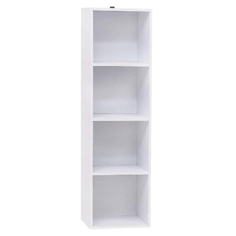 Helloshop26 - Bibliothèque en bois 4 cubes étagères de bureau 106 cm blanc 19_0000388 - 3000244378986_0