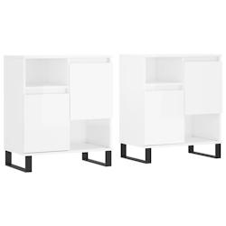 Helloshop26 - Buffet bahut commode armoire meuble de rangement organisateur cuisine salle de séjour salons lot de 2 brillant bois 02_0036716 - 300021_0
