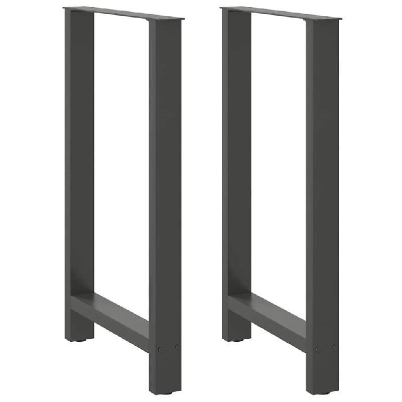 Helloshop26 - Lot de 2 pieds de table de bar modernes 60 x 100 cm avec niveleurs réglables en acier anthracite 02_0057586 - acier 3000240121265_0