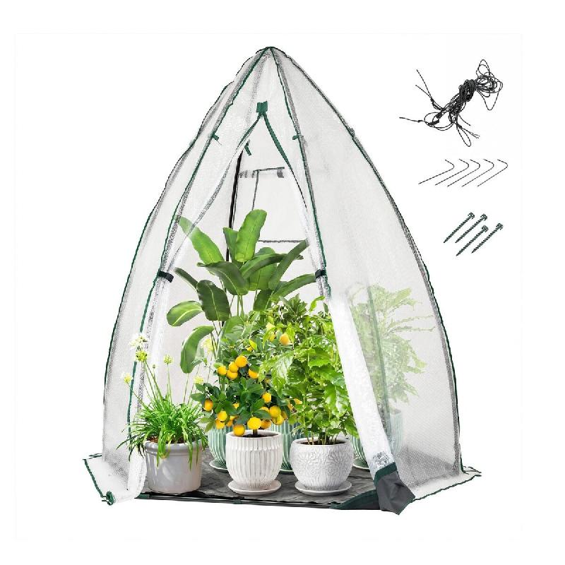 Helloshop26 - Mini serre portable lot de 1 160 x 139 x 182 cm accès facile protection météo optimale design contemporain en PE blanc 20_0018506 - b_0