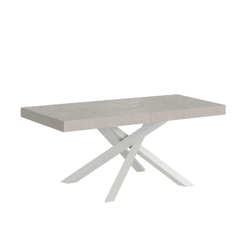Itamoby Table extensible Volantis Premium Cashmere 120/224x90 cm avec pieds blancs - gris 8050598054369_0