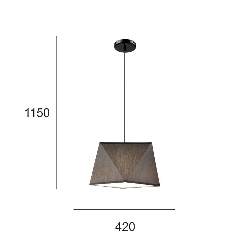 LAMKUR SUSPENSION THEA, À UNE LAMPE, GRISE