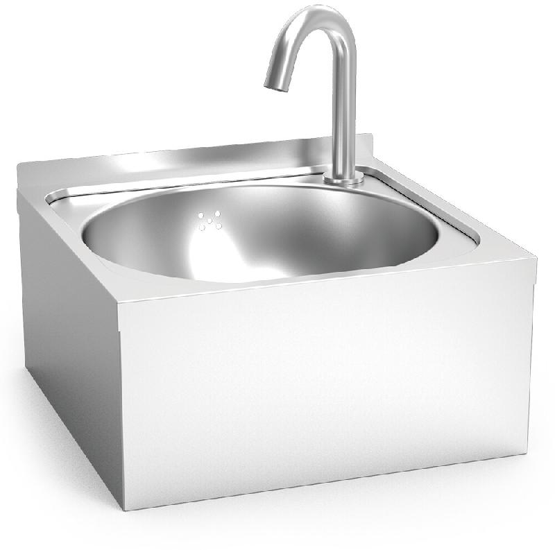 Lave-mains électronique mural à piles eau chaude et froide 450x450x200 mm. - 061210FRIC_0