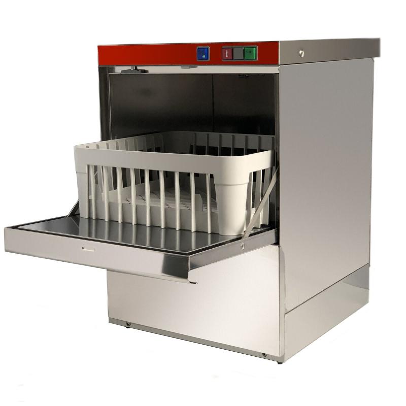 Lave-verres panier carré 35 cm, doseur de brillant et pompe de vidange, hauteur utile porte 24 cm, dimensions 40×47×61 cm. Silver35-PS - 4104_0
