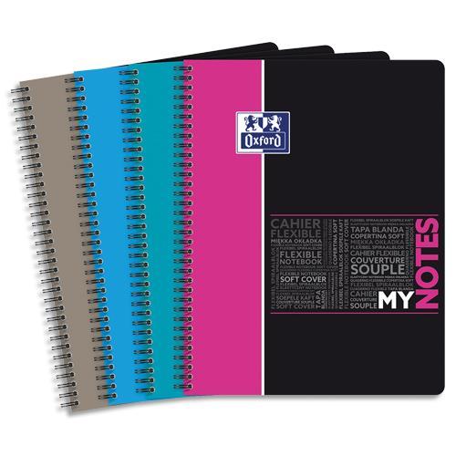 MYNOTES 160 PAGES 90G OXFORD (COUVERTURE PP), SEYES (TECHNOLOGIE REGLURE SCRIBZEE) - FORMAT A4+ - LOT DE 5