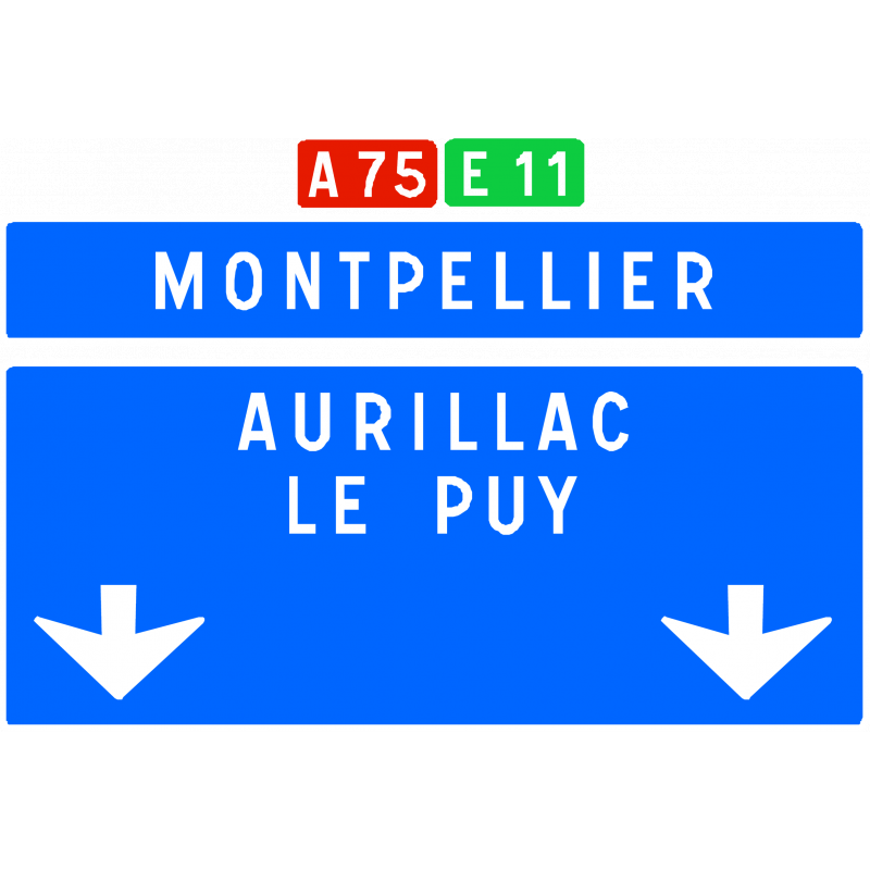 Panneau directionnel D62c - autoroute - signalisation directionnelle - WP Signalisation_0