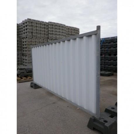 Panneau mobile de chantier blanc - acier galvanisé avec tôle sécurisée et renforcée_0