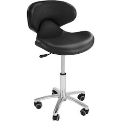 Physa - Physa Fauteuil Siège de Coiffure à roulettes Noir Andria Black (Acier, revêtement : éco-Cuir, Hauteur du siège : 45–59 cm, 52 x 52 - 42_0