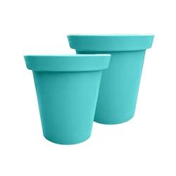 PLAST'UP ROTOMOULAGE Pot de fleurs rond xxl delight 200l - lot de 2 - MENTHEFRAICHE - bleu 0637962080568_0