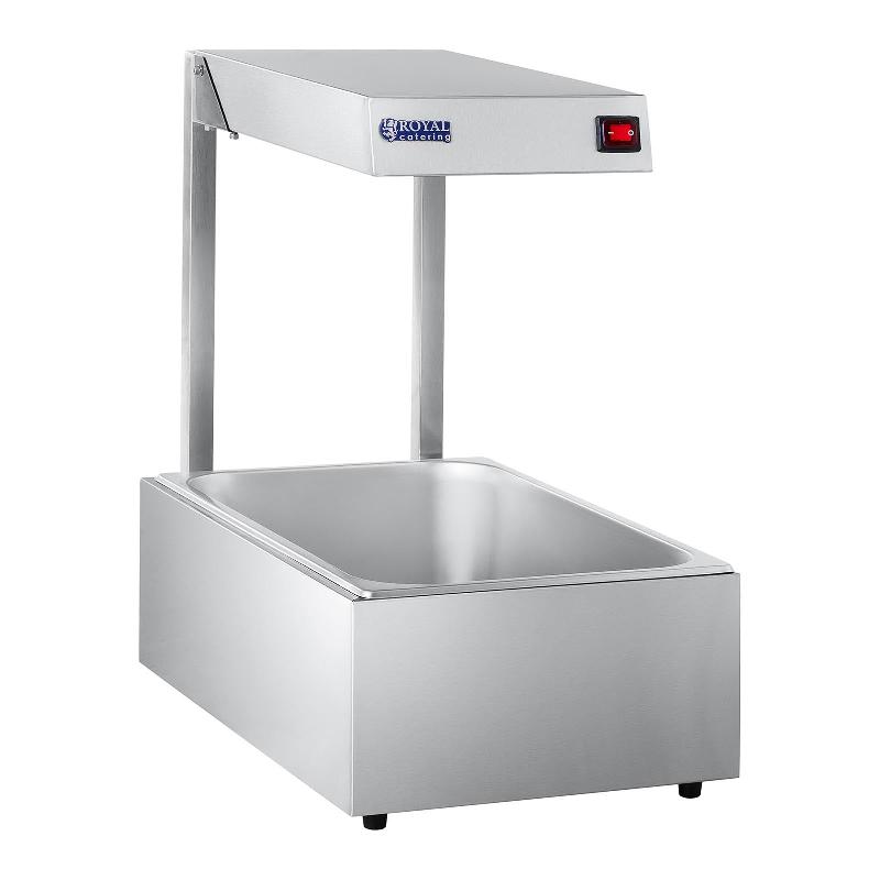 Pont thermique 500 W - Récipient GN 1/1 en acier inoxydable - Lampe halogène, pieds anti-dérapants et transport facile_0