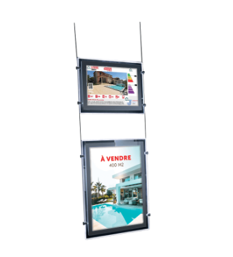 Porte-affiches - LED - format A3, A4 ou panoramique - portrait ou paysage_0