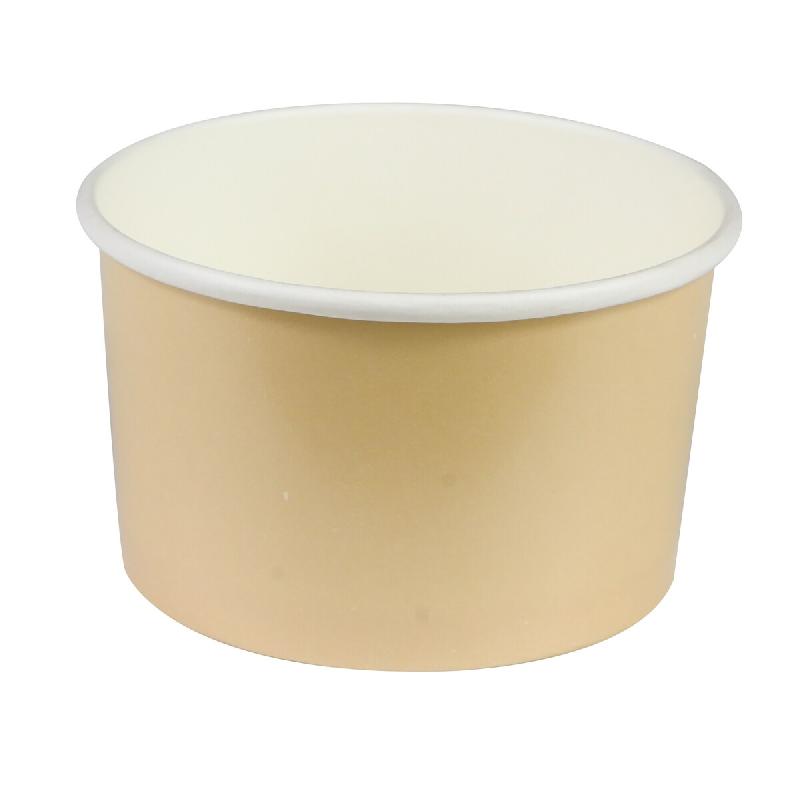 Pot à Glace Beige 120ml NOVACUP VALUE PACK Carton Recyclable Sorbet Dessert Glacé Snacking VAE Nomade ø75x49mm Idéal Glace Artisanale - Lot de 500_0