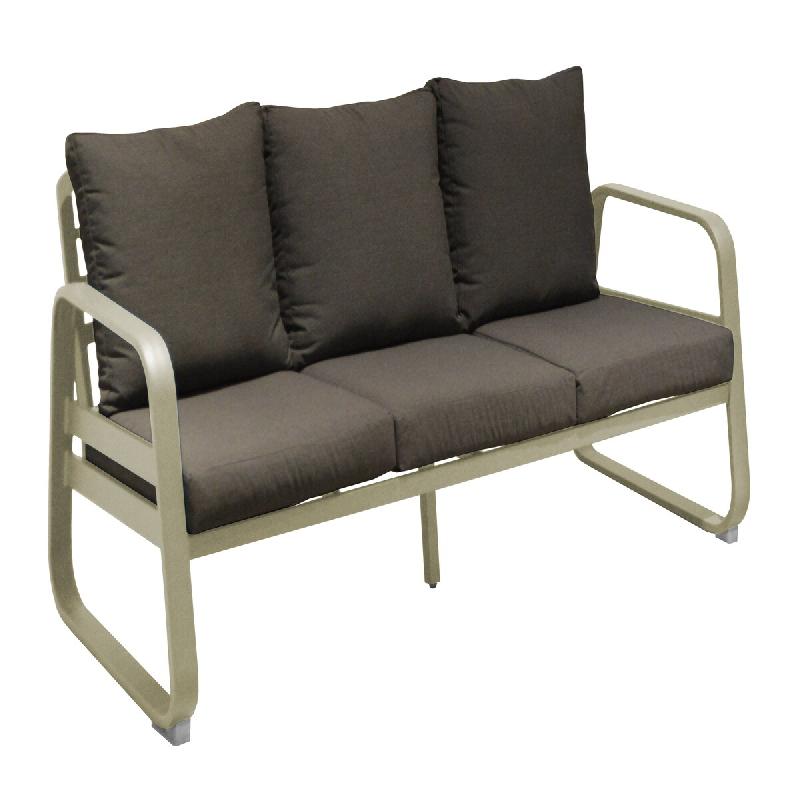 Proloisirs Canapé Fixe Tonio 3 places Alu Sauge - beige multi-matériau BM2520_0