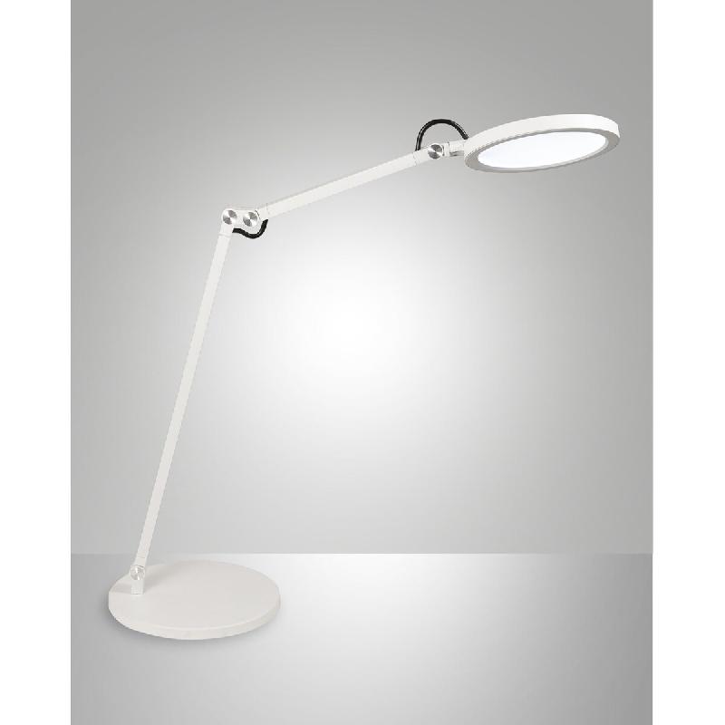 Regina - Lampe de table orientable blanche Fabas Luce - LED Touch intégrée 9W dimmable CCT (3000K 4000K 5000K 6000K) - blanc 8019282510819_0