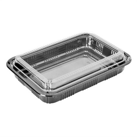 SET BARQUETTE + COUVERCLE 20.2X13.5X5 CM PS NOIR (VENDU PAR 400)