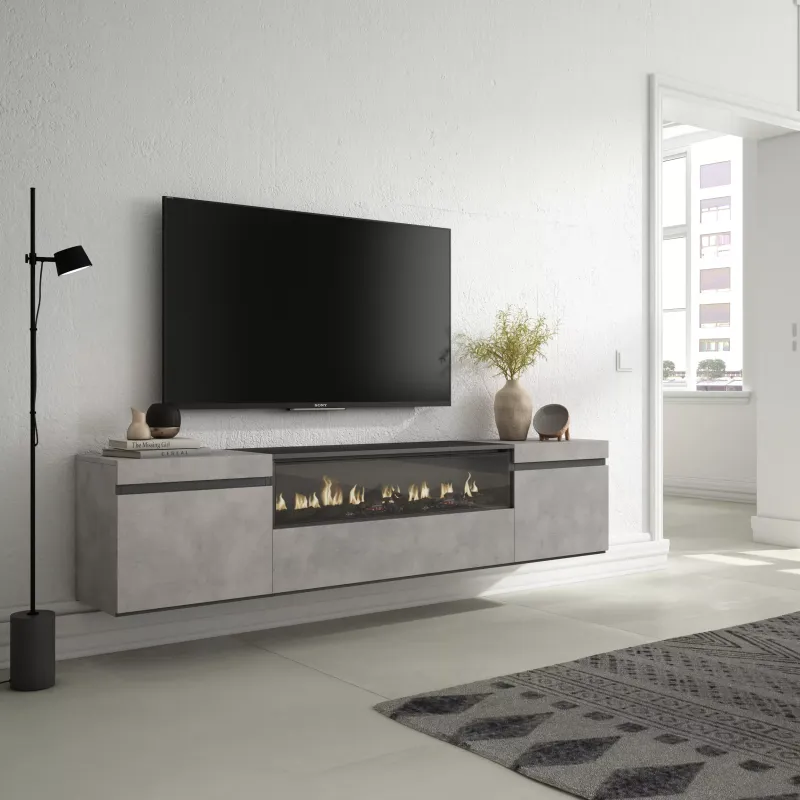 SKRAUT HOME - MEUBLE TV, BANC TéLé, 200X35X45CM, POUR LES TV JUSQU'à 80